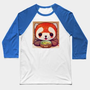 Kawaii Red Panda Eating Ramen Baseball T-Shirt